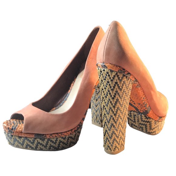 ⭐HOST PICK ⭐SCHUTZ Cara SUEDE LEATHER High Heel Platform Boho Size 8! - Picture 4 of 12